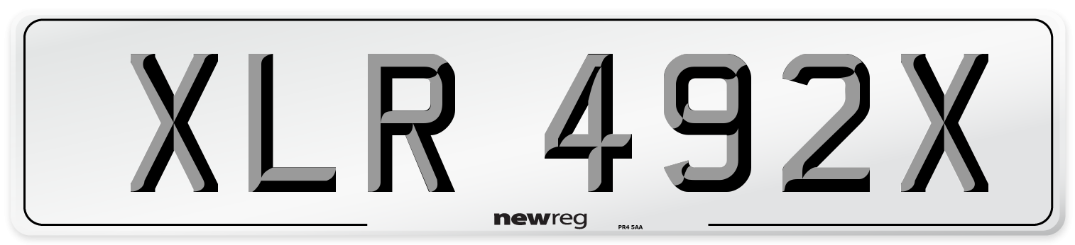 XLR 492X Number Plate from New Reg